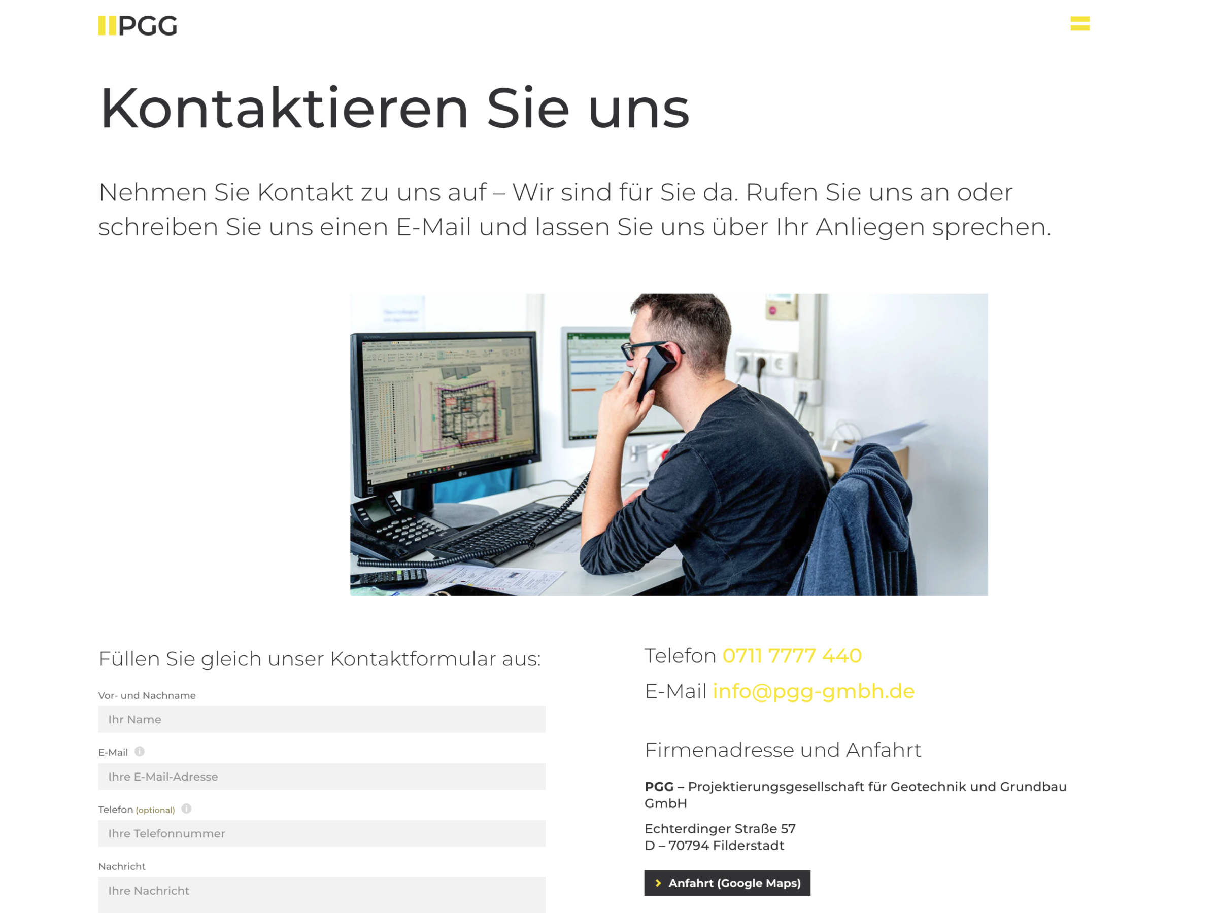 PGG Kontaktseite-buy-my-site-Website-Referenz-Projekt